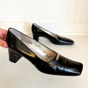 Dolce & Gabbana Italian Leather Square Toe Pumps Black